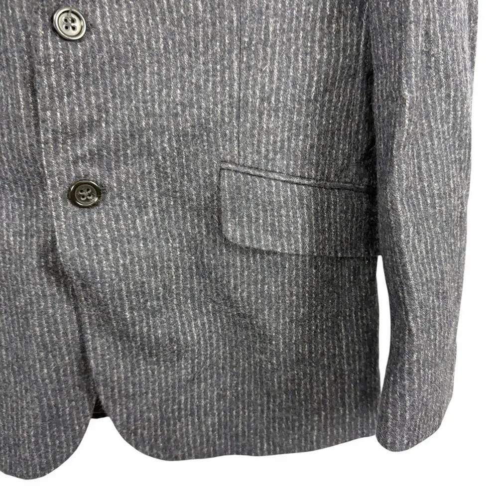 Banana Republic 100% Wool Striped Navy Suit Jacket Blazer Double Vent sz 40S